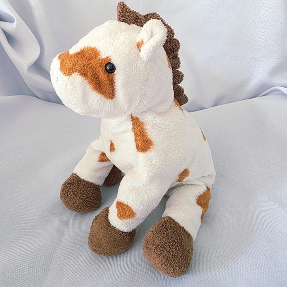 TY Pluffies Horse Cream Brown Spotted Plush Bean Toy Painted Pony 9 Inch 2005 - Picture 2 of 8
